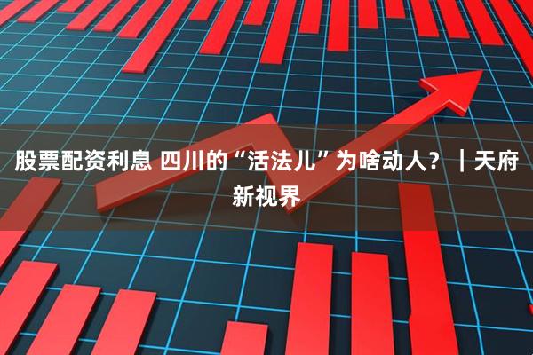 股票配资利息 四川的“活法儿”为啥动人？｜天府新视界